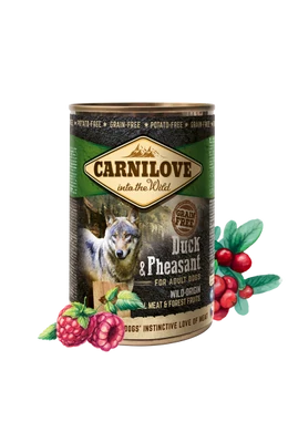 Carnilove  felnőtt Gabonamentes nedveseledel konzerv - Kacsa és Fácánhússal 400gr