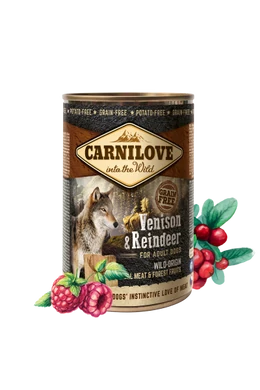 Carnilove  felnőtt Gabonamentes nedveseledel konzerv -  Vad és Rénszarvashússal 400gr