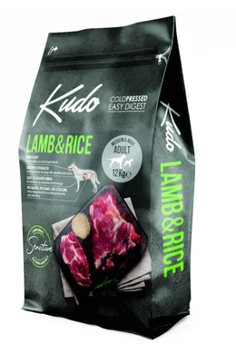 Kudo Lamb, Rice Medium and Maxi Adult hidegen sajtolt száraztáp báránnyal12kg