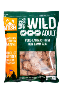 Mush Wild komplett fagyasztott Barf menü rénszarvas-, bárány-, és jávorszarvas hússal 800g