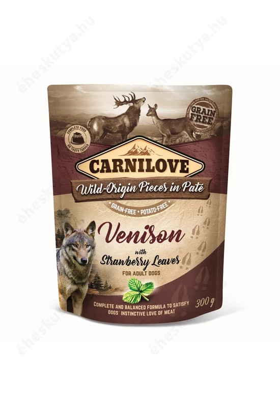 Carnilove Dog tasakos Paté Venison with Strawberry Leaves - Őz eperlevéllel 300g HU