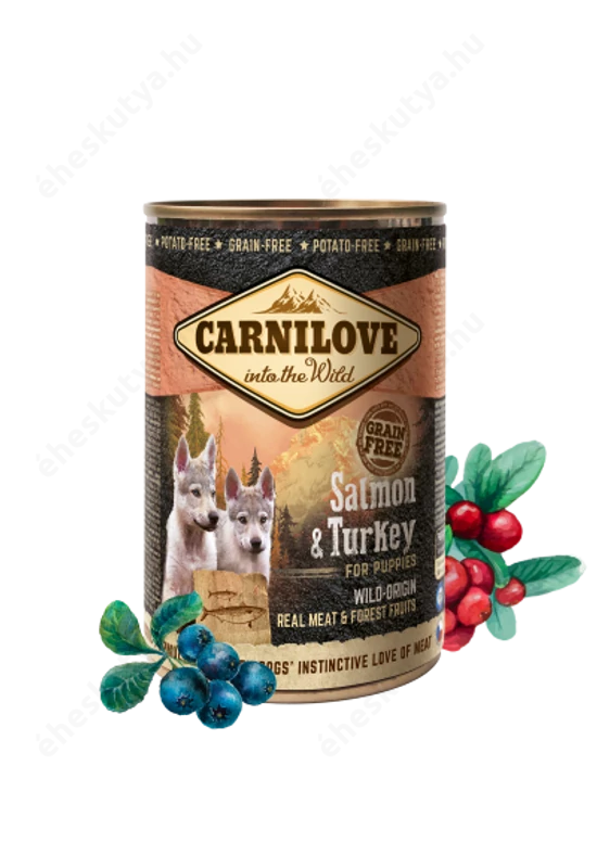 CARNILOVE PUPPY SALMON & TURKEY CAN- LAZAC ÉS PULYKA HÚSSAL KONZERV 400GR