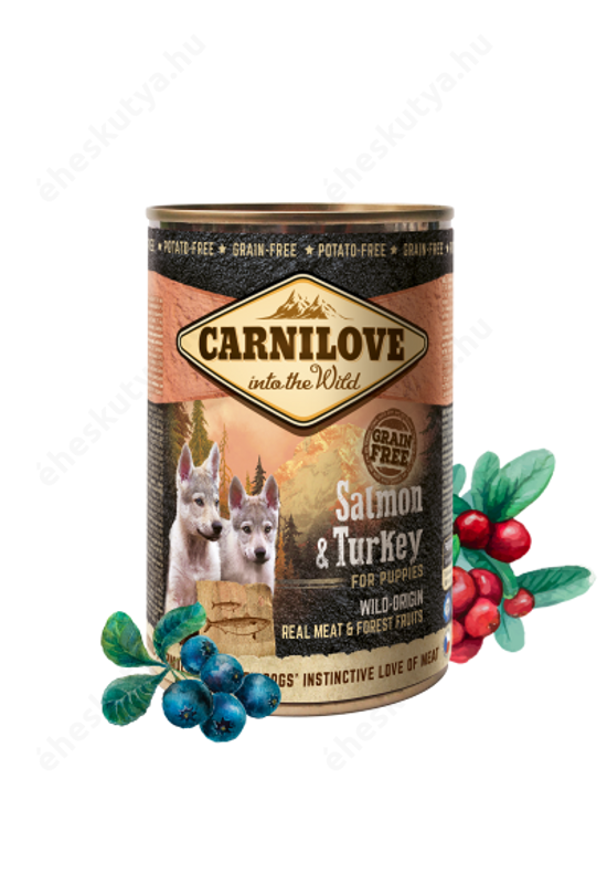 CARNILOVE PUPPY SALMON & TURKEY CAN- LAZAC ÉS PULYKA HÚSSAL KONZERV 400GR