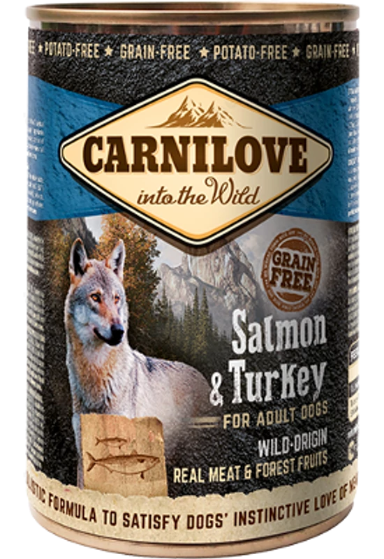 Carnilove  felnőtt Gabonamentes nedveseledel konzerv -  Lazac és Pulykahússal 400gr