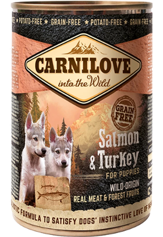 Carnilove kölyök Gabonamentes nedveseledel konzerv - Lazac és Pulykahússal 400gr