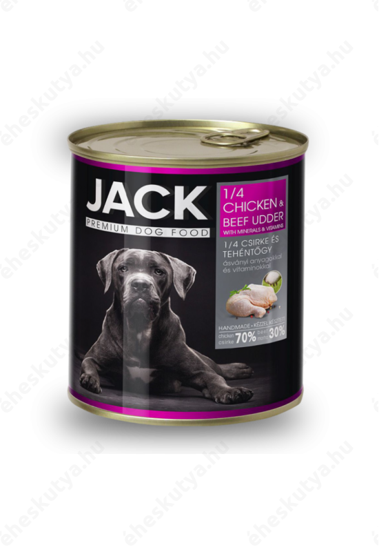 Jack Premium Konzerv 1/4 csirke, tehéntőggyel 855g