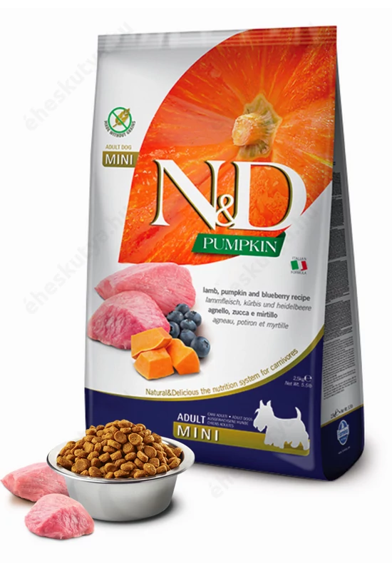NandD DOG GRAIN FREE BÁRÁNY,ÁFONYA ADULT MINI 7KG