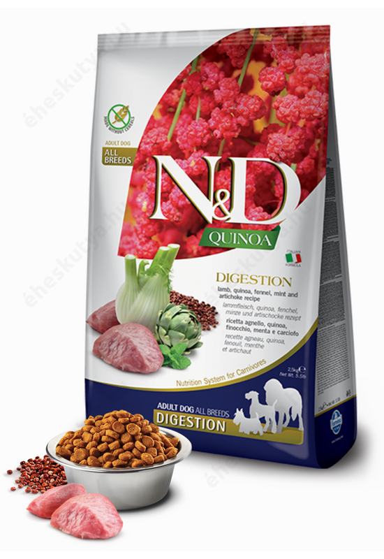 NandD DOG QUINOA DIGESTION BÁRÁNY 7KG