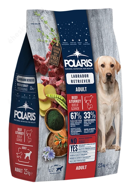 Polaris Labrador Retriever Gabonamentes száraztáp Marha-Pulyka 12kg