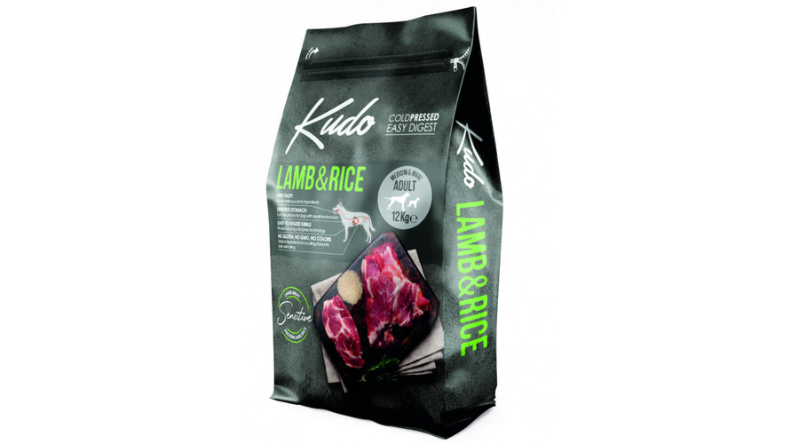 Kudo felnőtt Medium&Maxi hidegen sajtolt száraztáp báránnyal 12kg