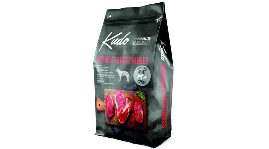 Kudo felnőtt Medium & Maxi hidegen sajtolt száraztáp vörös húsokkal 12kg Kudo felnőtt Medium & Maxi hidegen sajtolt száraztáp vörös húsokkal 12kg