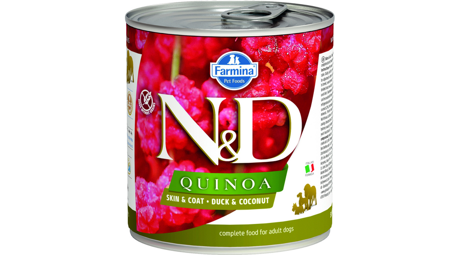 N&D Quinoa Gabonamentes nedveseledel konzerv Kacsa&Kókusz 285g