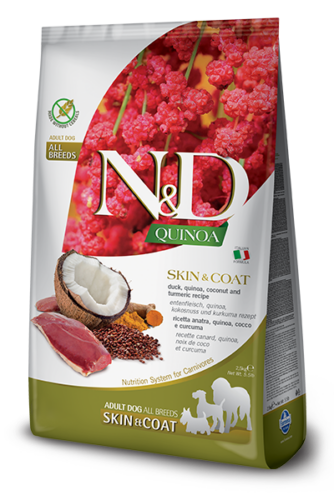 N&D Quinoa Gabonamentes száraztáp bőr&bunda regeneráló Kacsa 2,5kg
