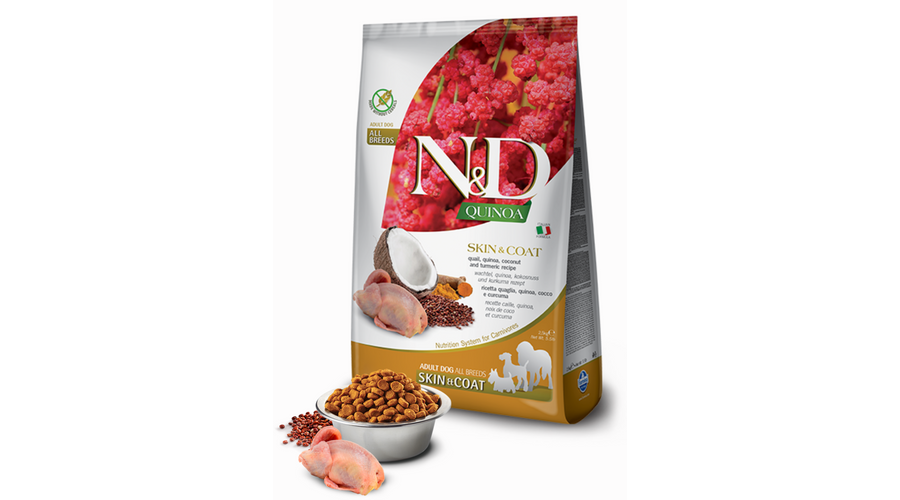 N&D Quinoa Gabonamentes száraztáp bőr&bunda regeneráló Fürj 7kg N&D Quinoa Gabonamentes száraztáp bőr&bunda regeneráló Fürj 7kg